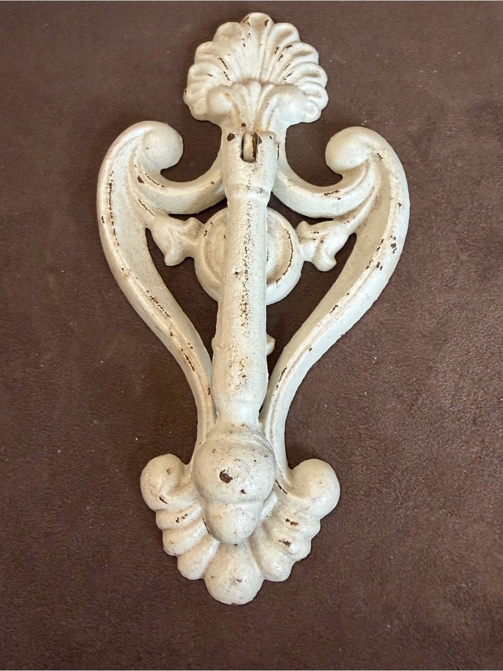 Decorative Cast Iron Vintage-Style White Door Knocker